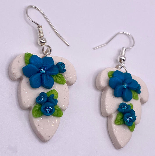 Blue Flower Earrings 003