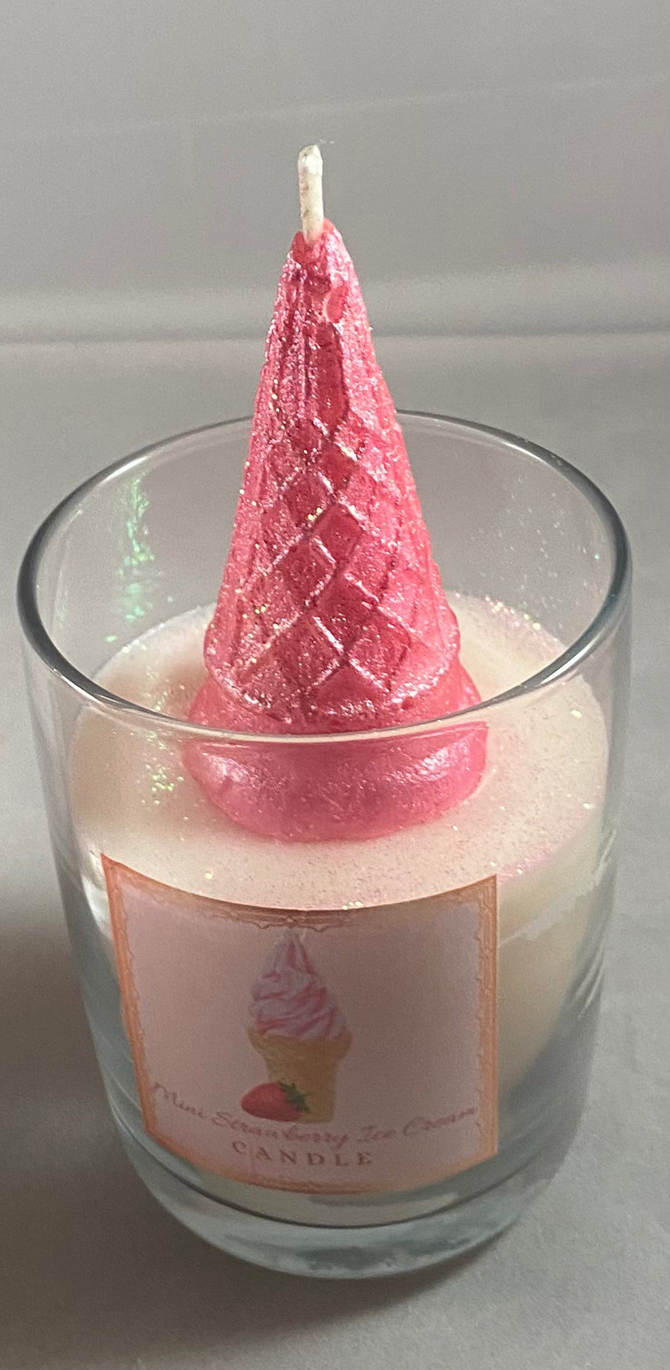 Mini Strawberry Ice Cream Candles