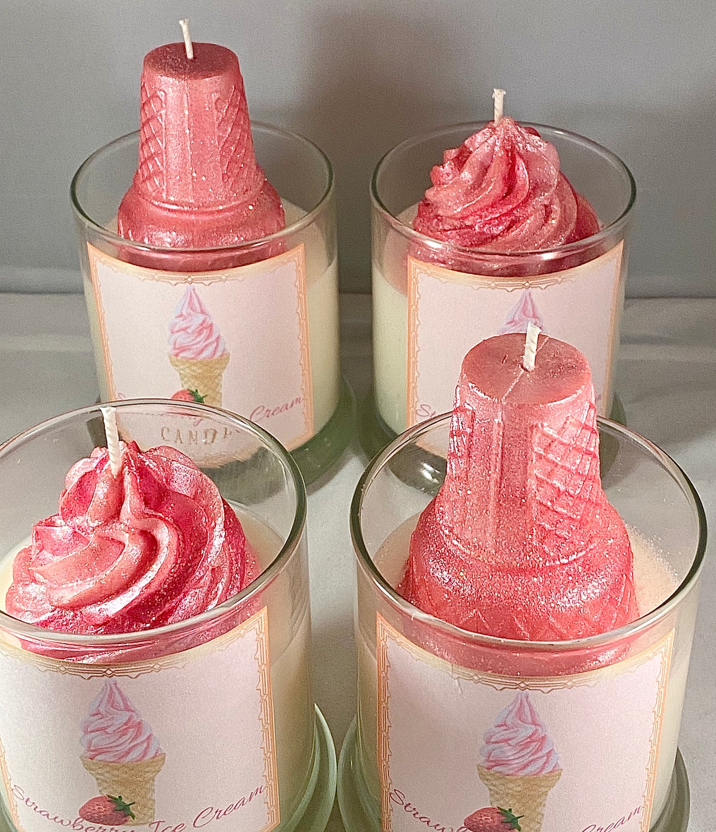 Strawberry Ice Cream Candle