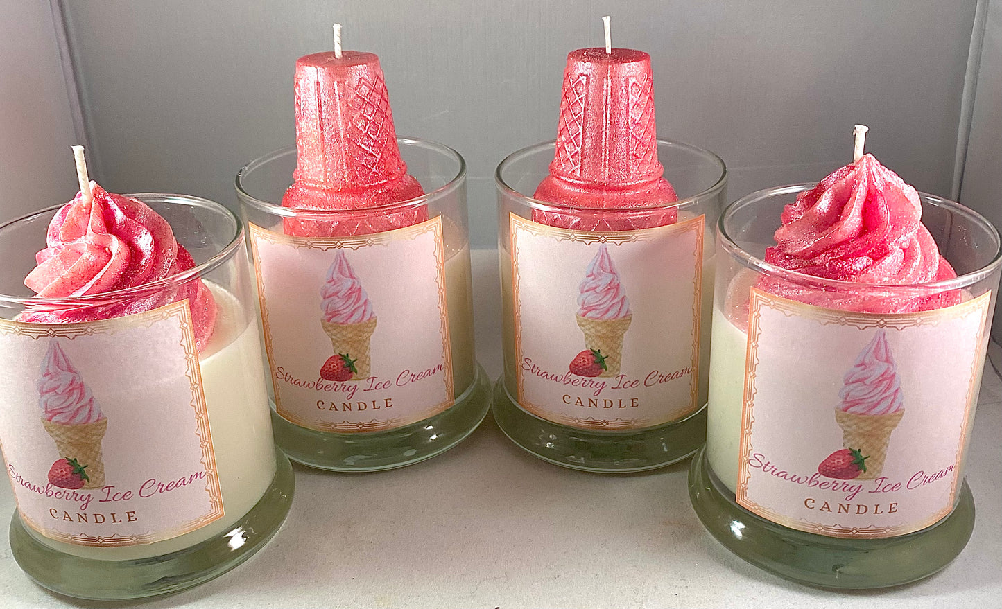 Strawberry Ice Cream Candle