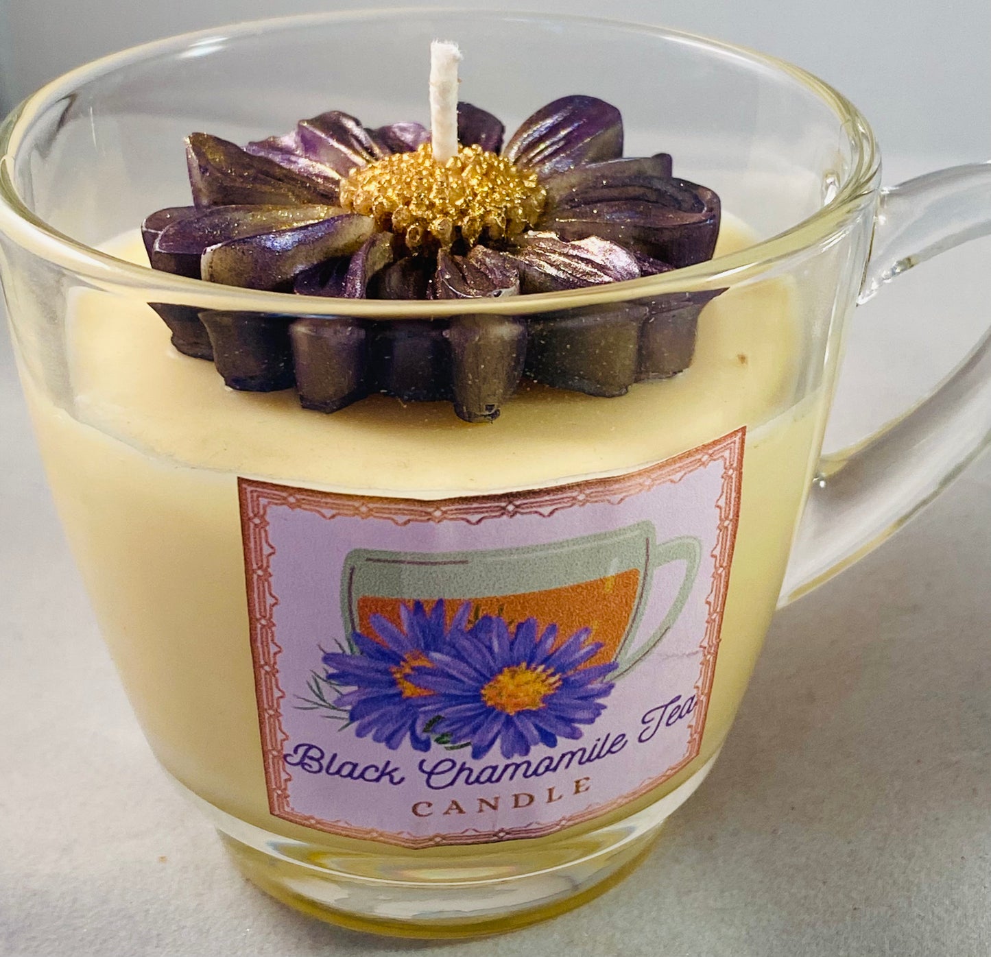 Black Chamomile Tea Candle Cup