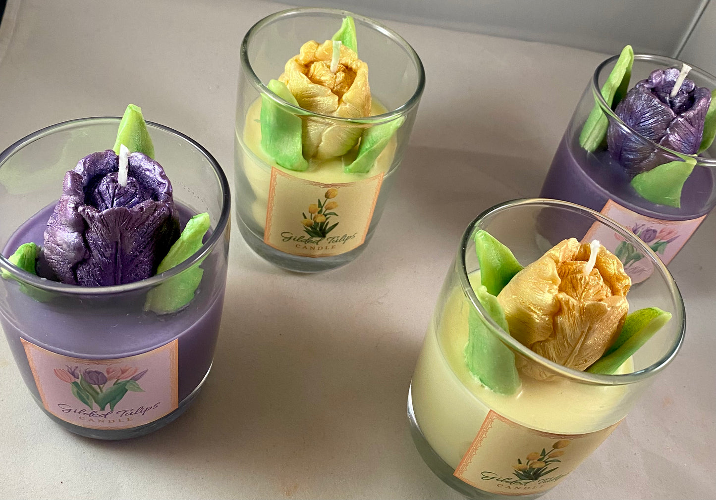 Gilded Tulips Candles