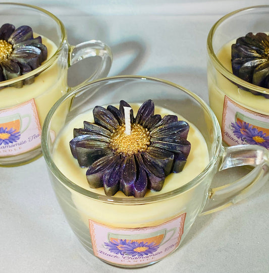 Black Chamomile Tea Candle Cup