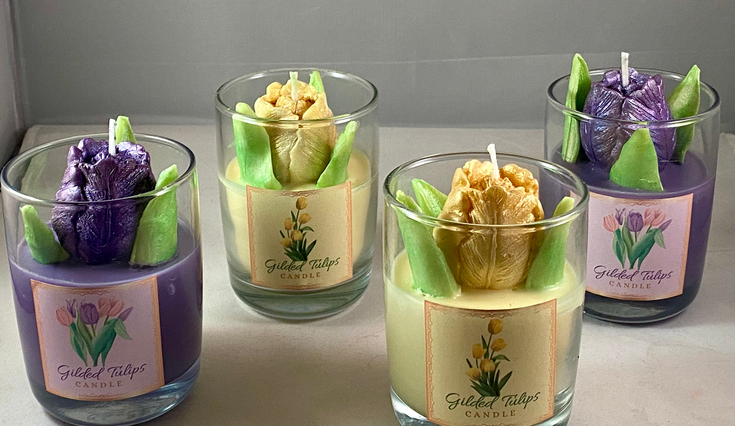 Gilded Tulips Candles