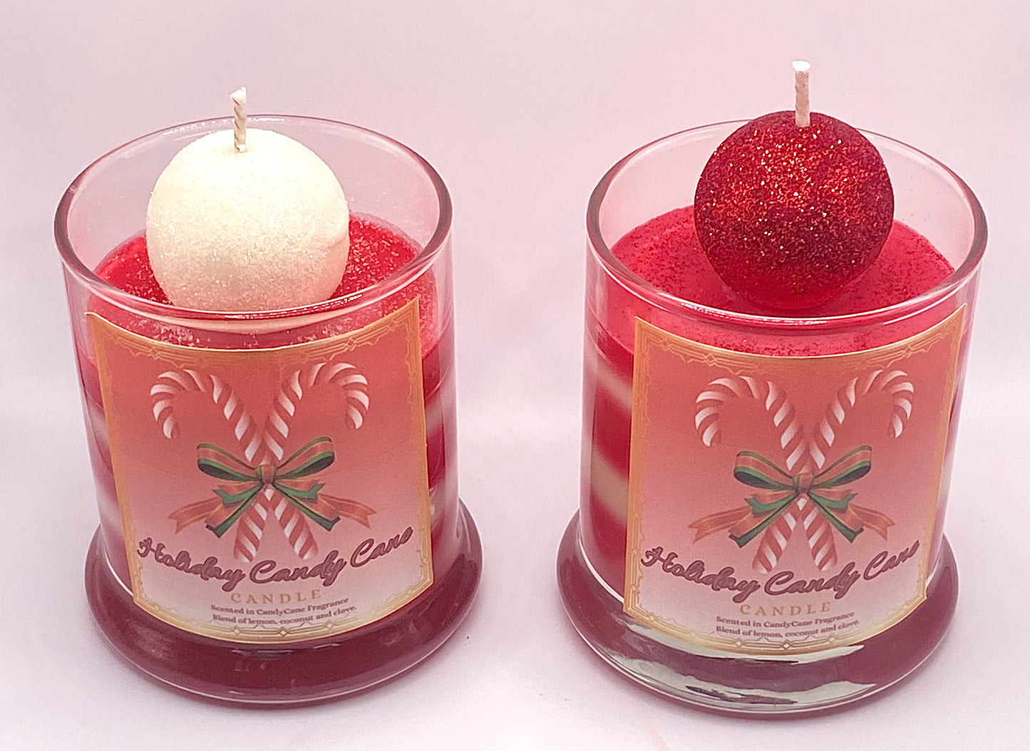 Holiday Candy Cane Candles