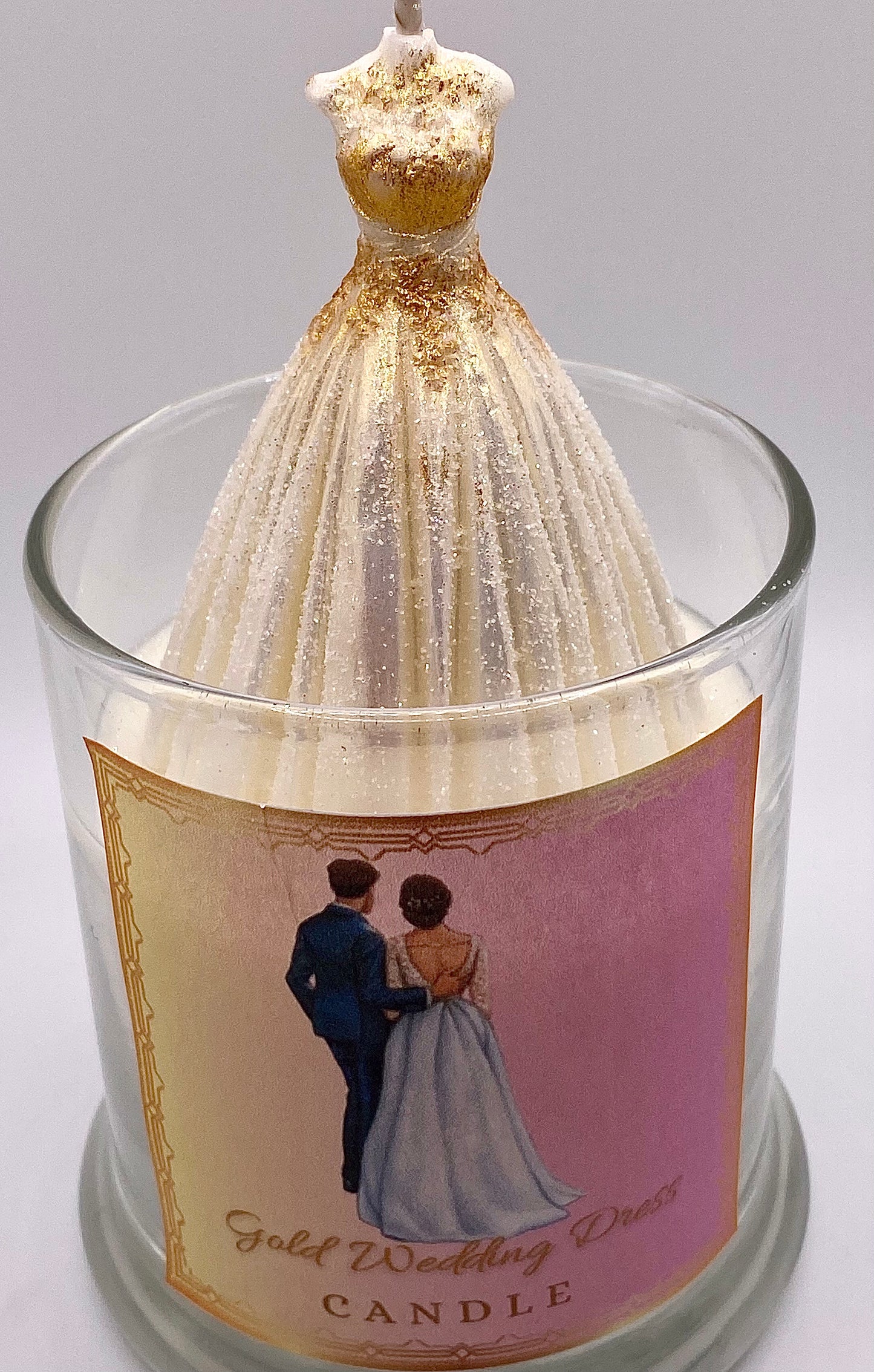 Gold Wedding Dress Candles