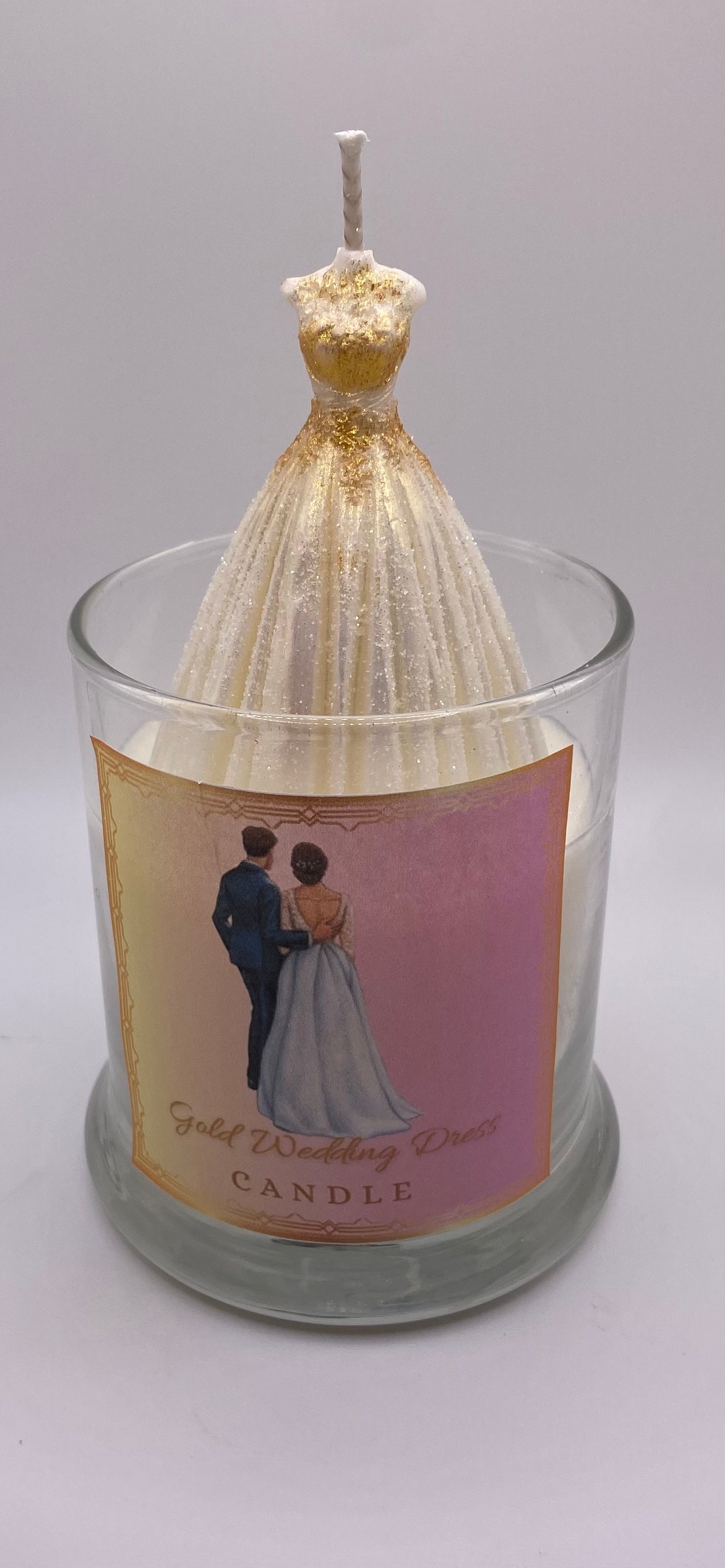 Gold Wedding Dress Candles