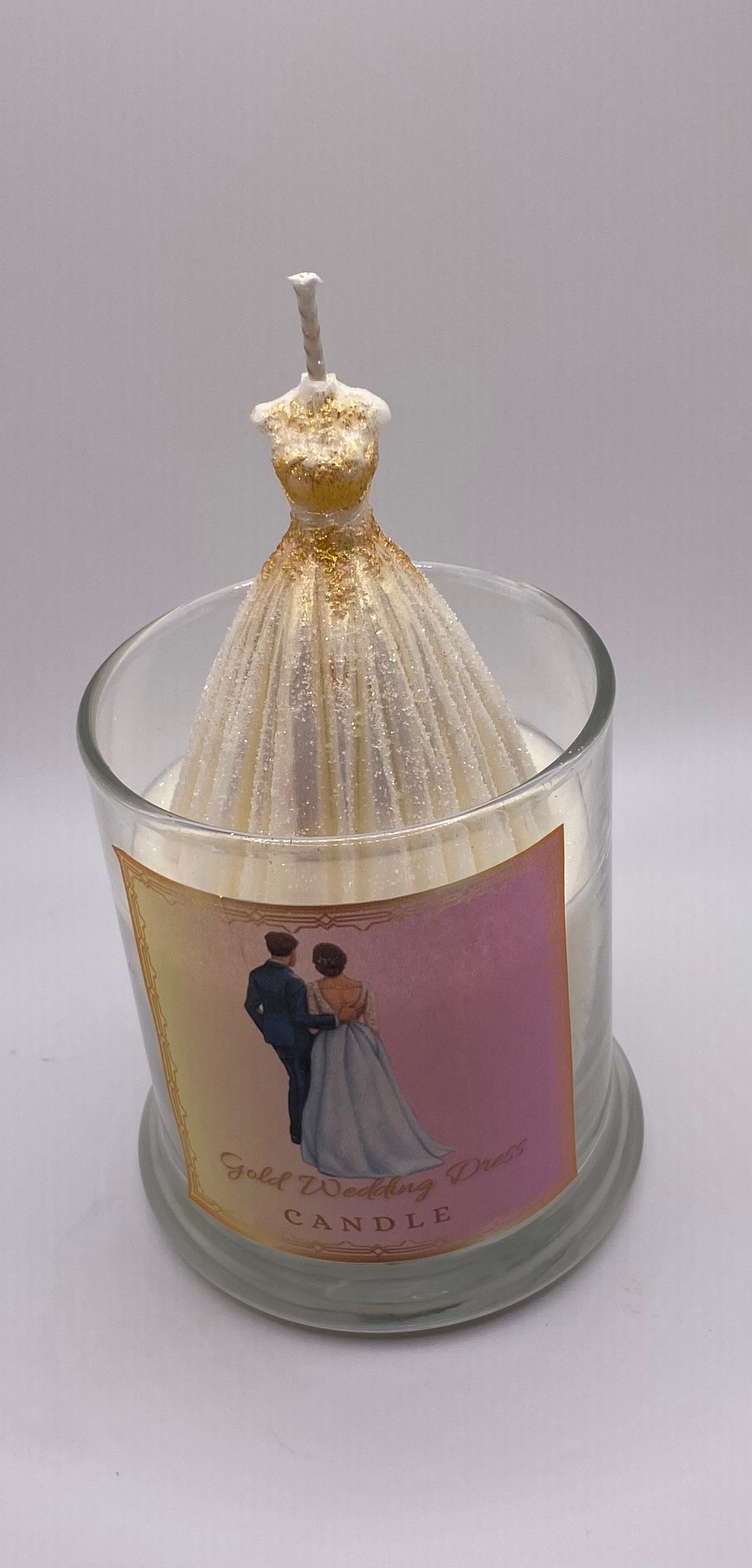 Gold Wedding Dress Candles