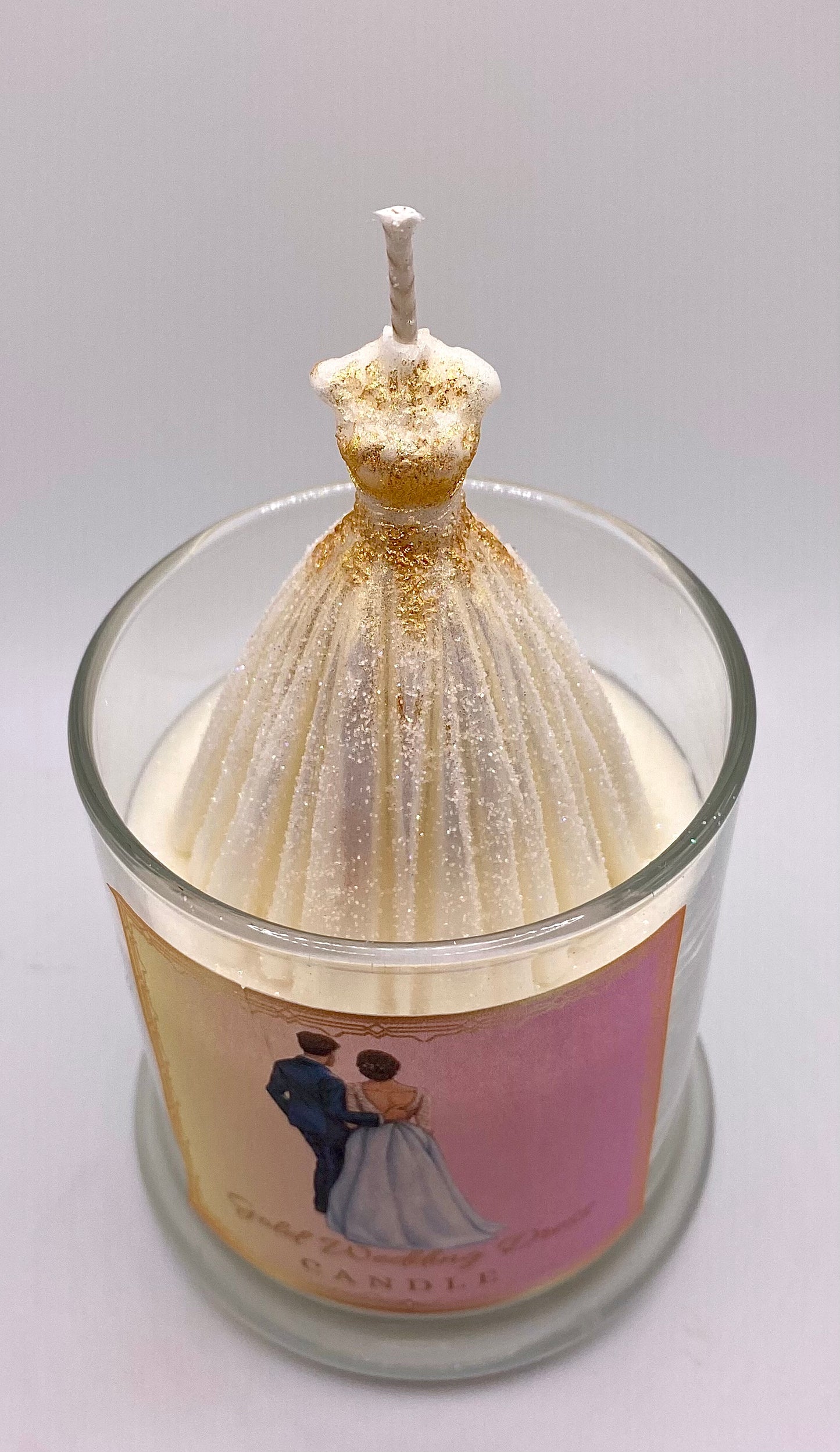 Gold Wedding Dress Candles