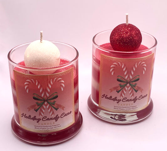 Holiday Candy Cane Candles