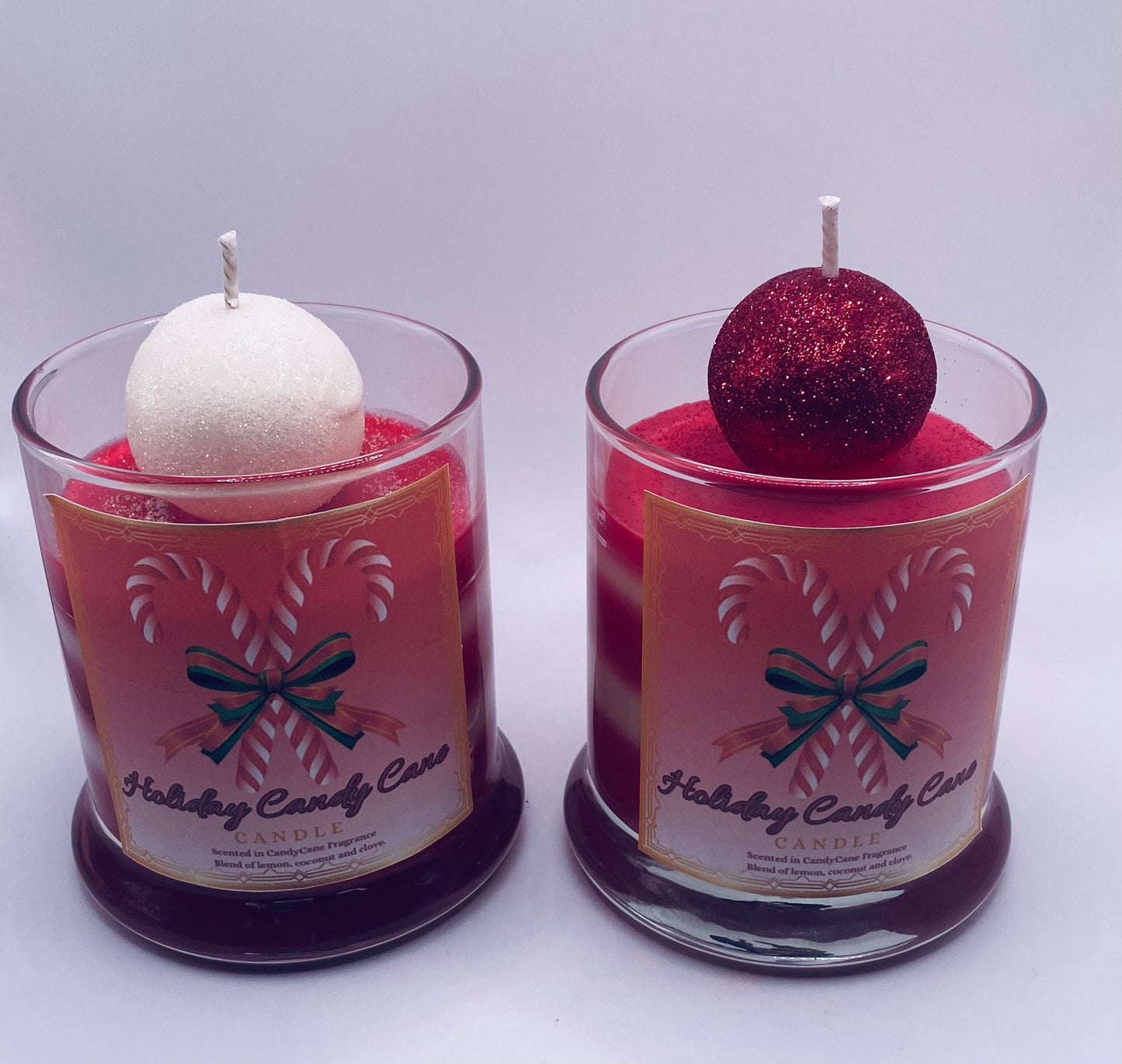 Holiday Candy Cane Candles