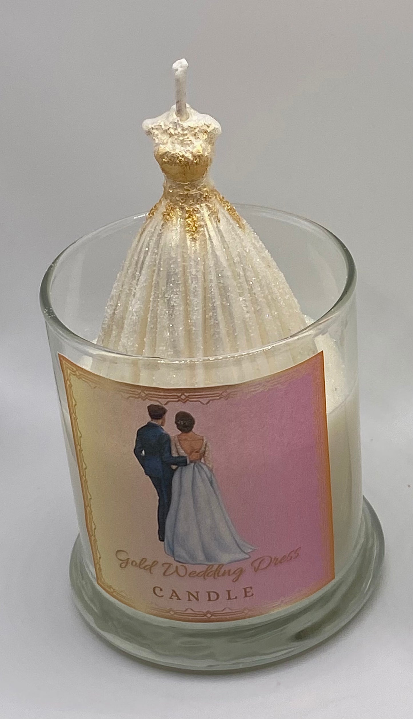 Gold Wedding Dress Candles