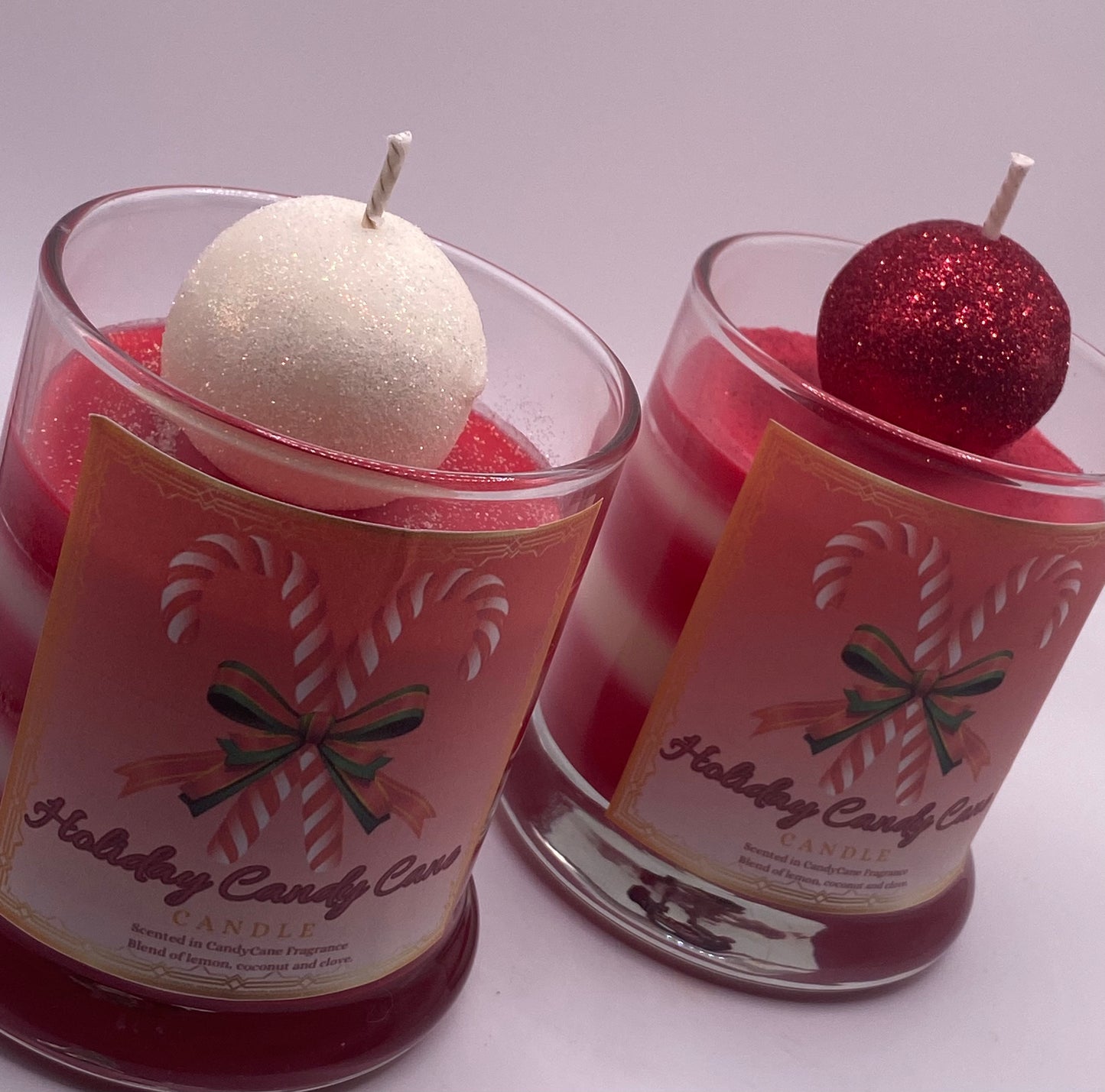 Holiday Candy Cane Candles