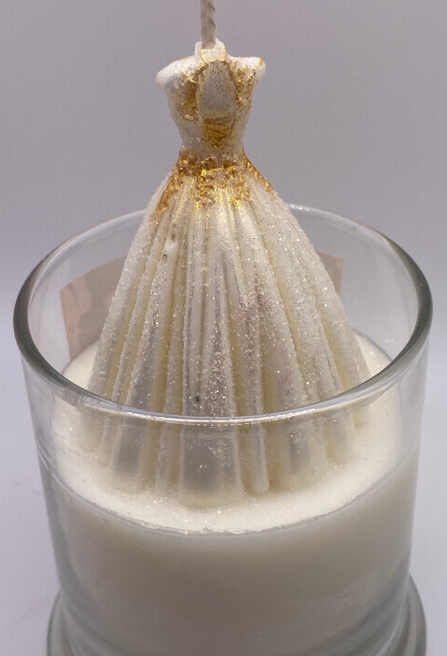 Gold Wedding Dress Candles