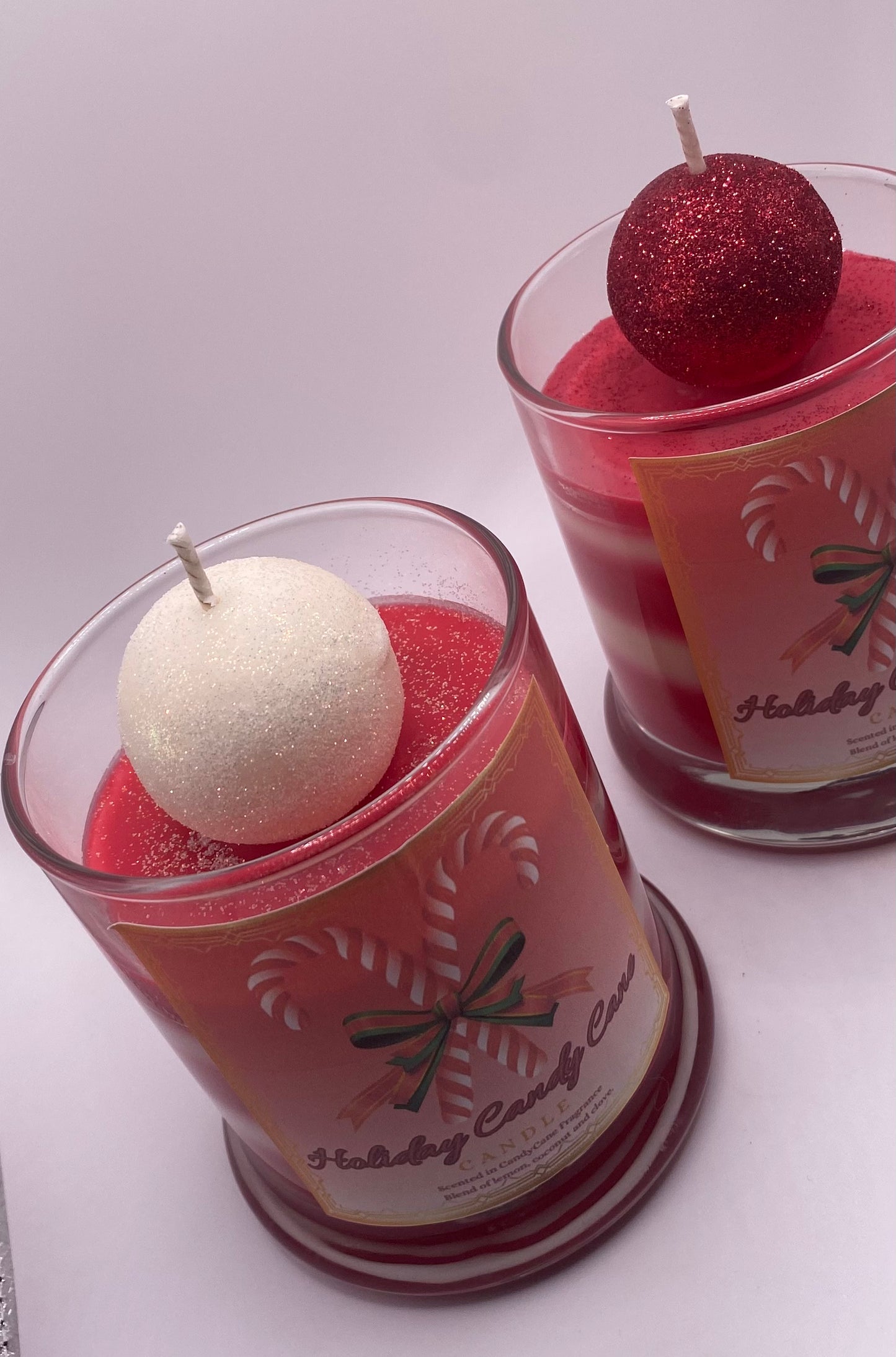 Holiday Candy Cane Candles