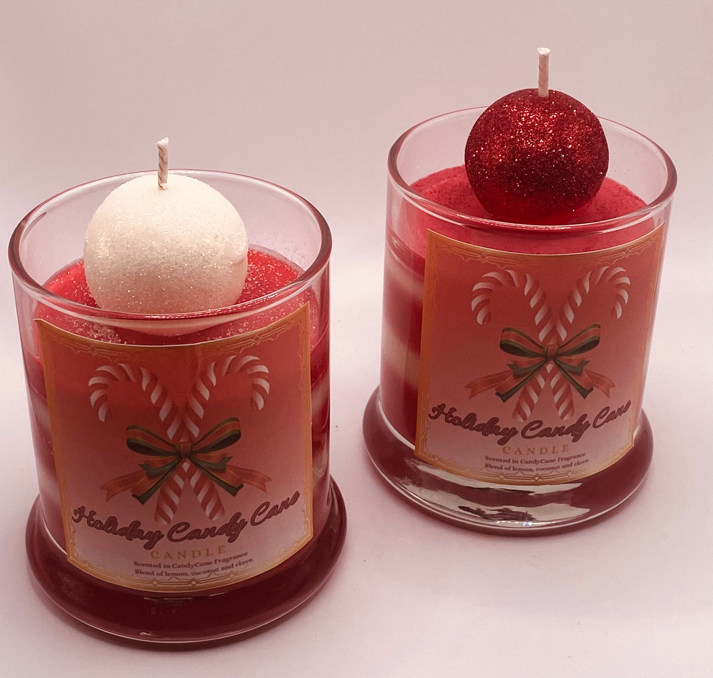 Holiday Candy Cane Candles