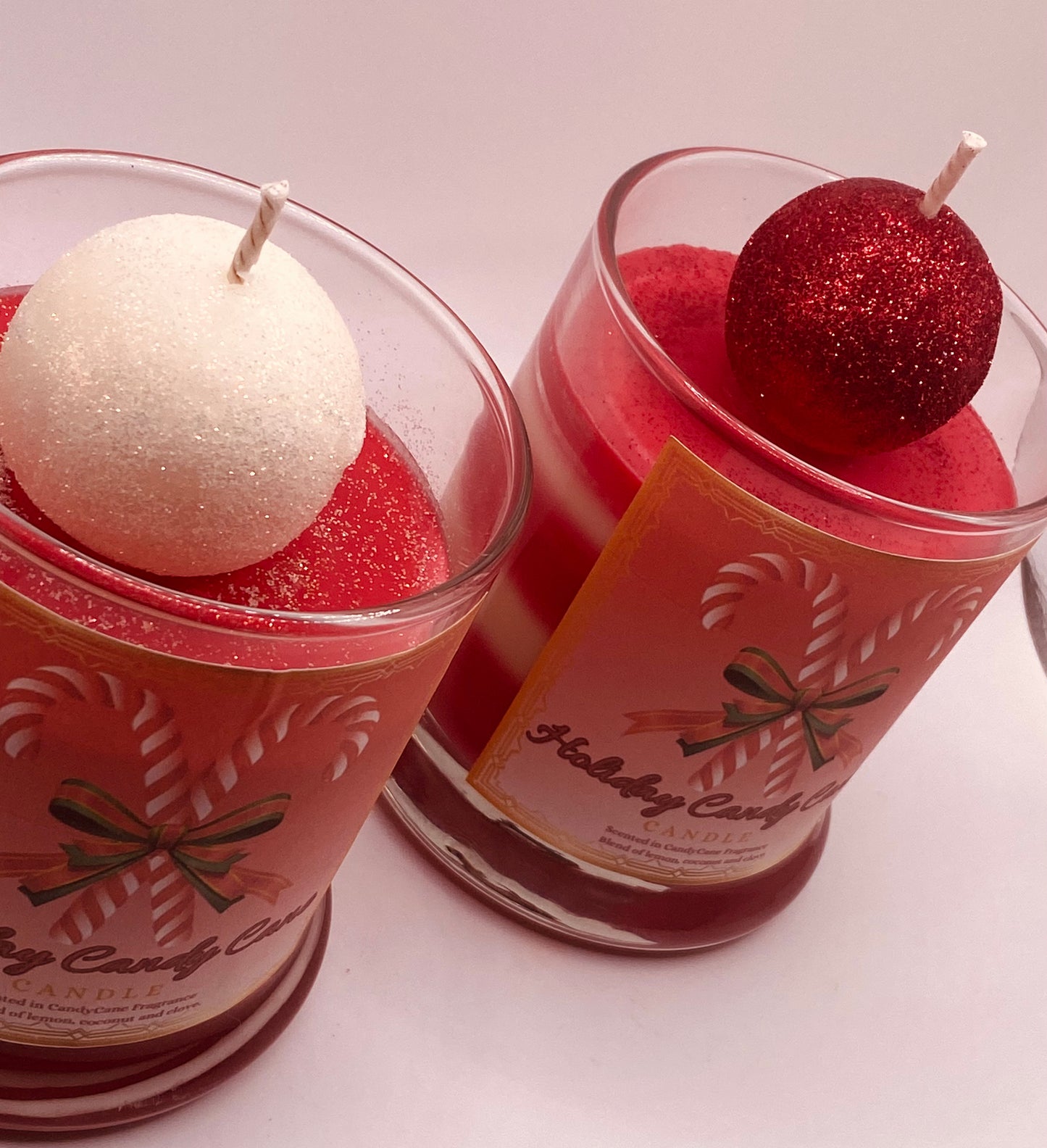 Holiday Candy Cane Candles