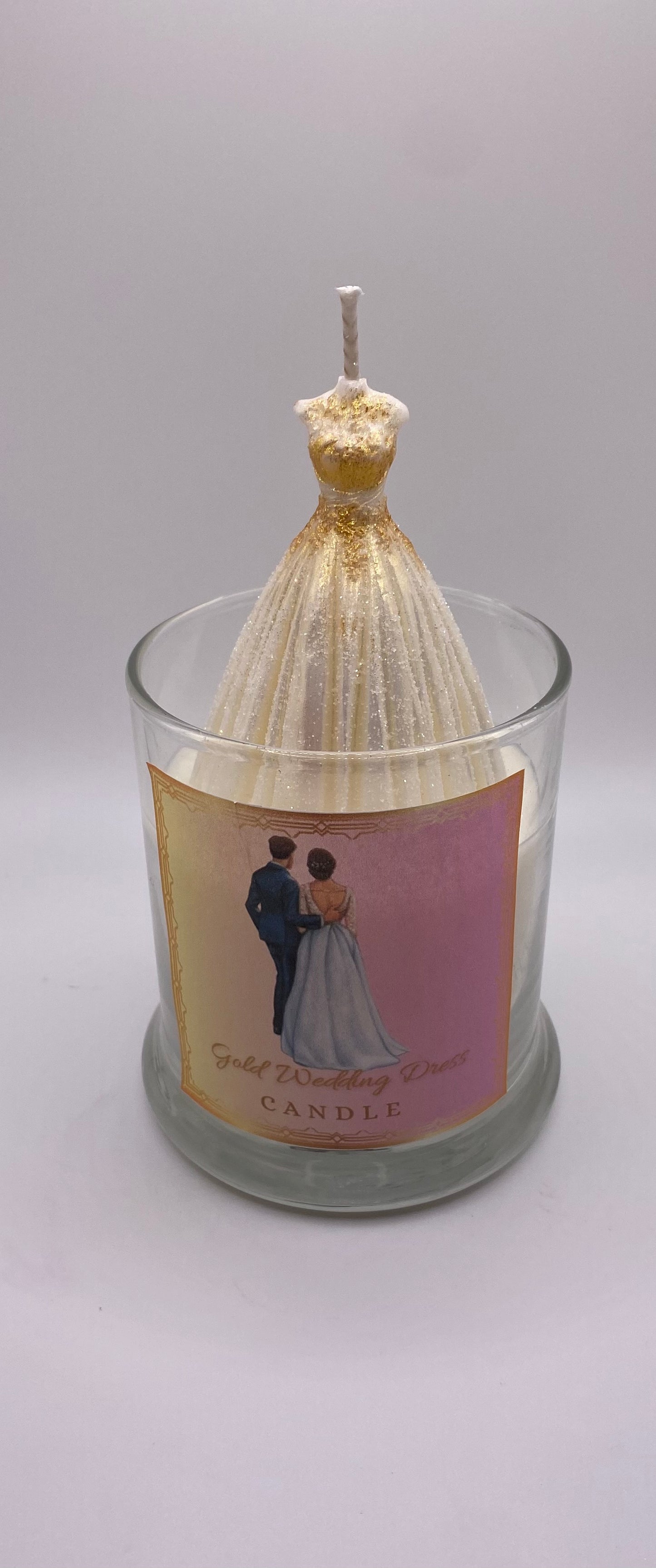 Gold Wedding Dress Candles