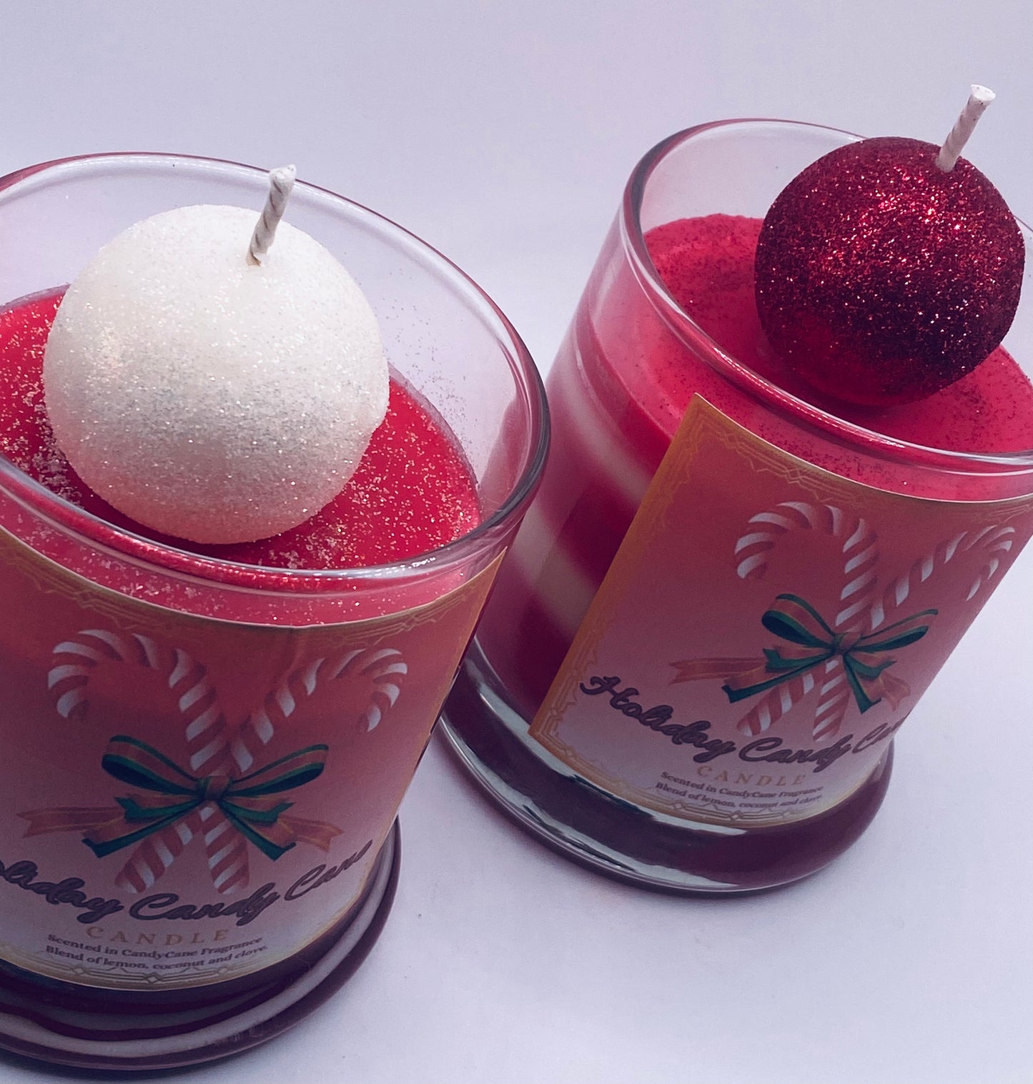 Holiday Candy Cane Candles