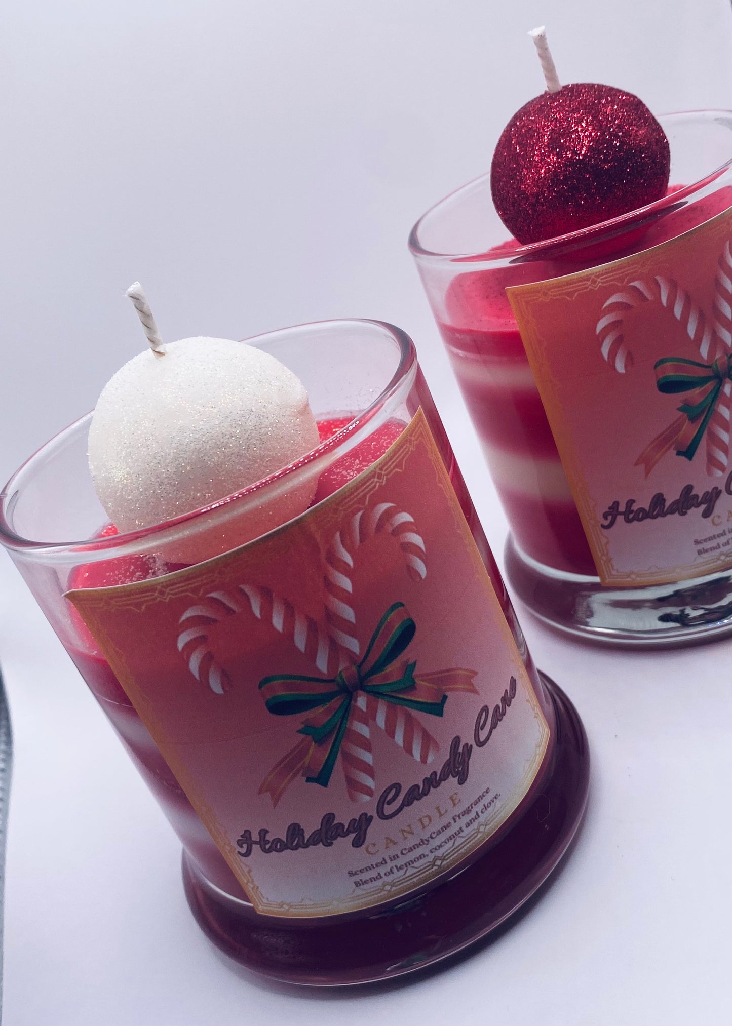 Holiday Candy Cane Candles