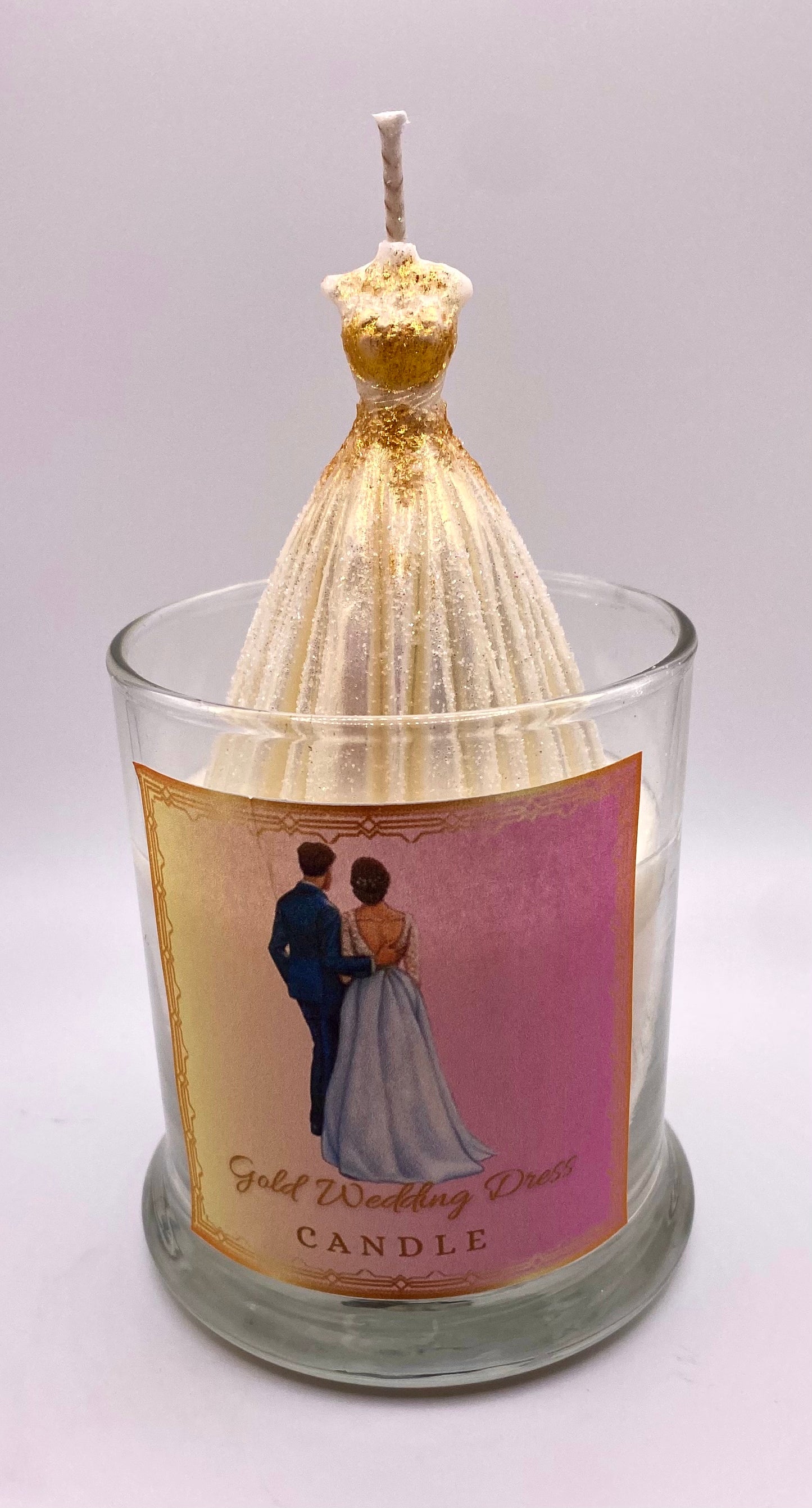 Gold Wedding Dress Candles