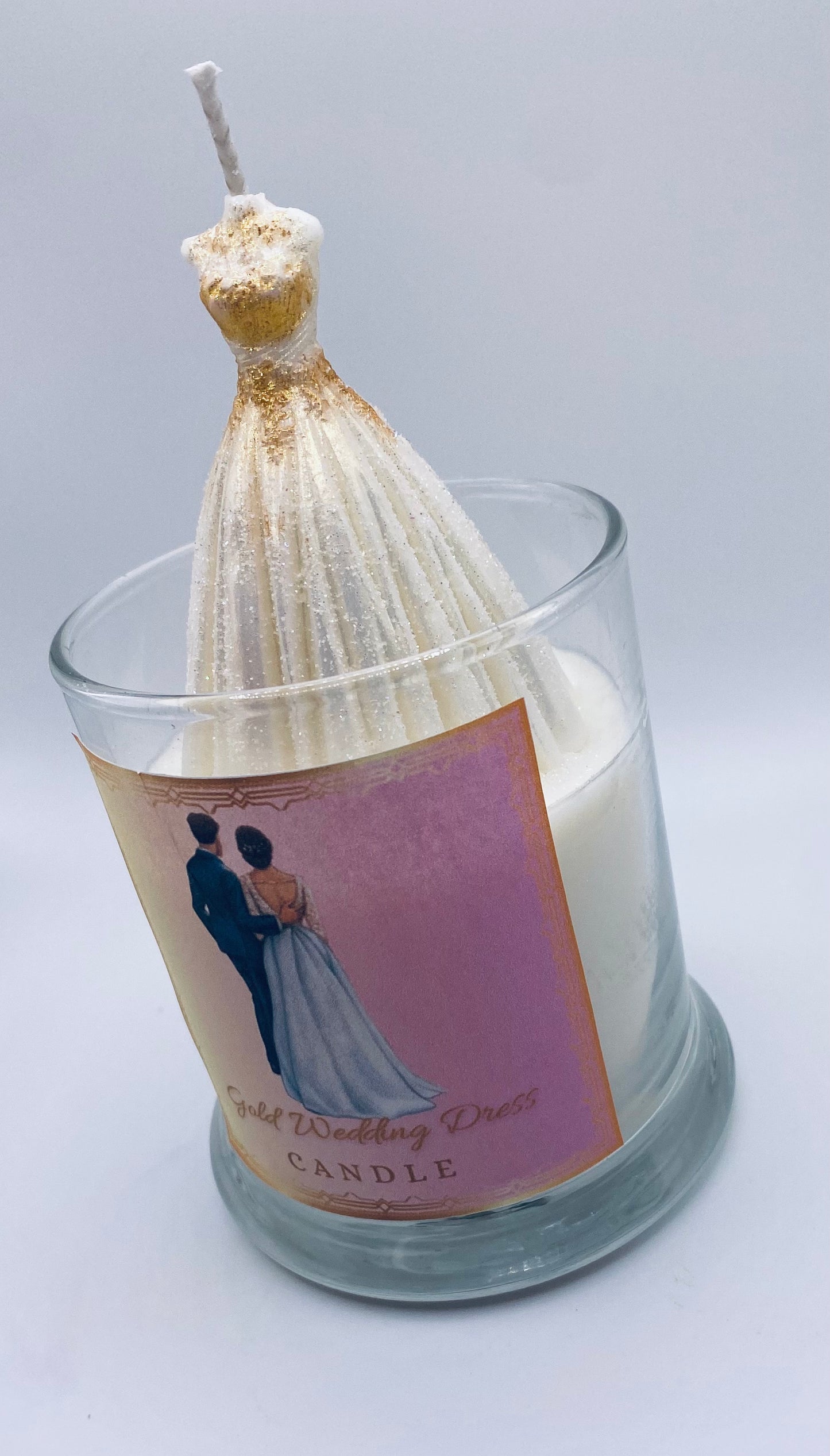 Gold Wedding Dress Candles