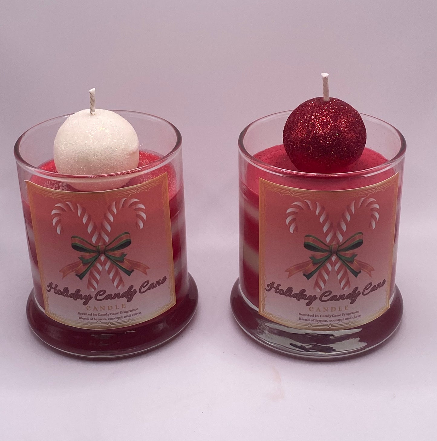 Holiday Candy Cane Candles