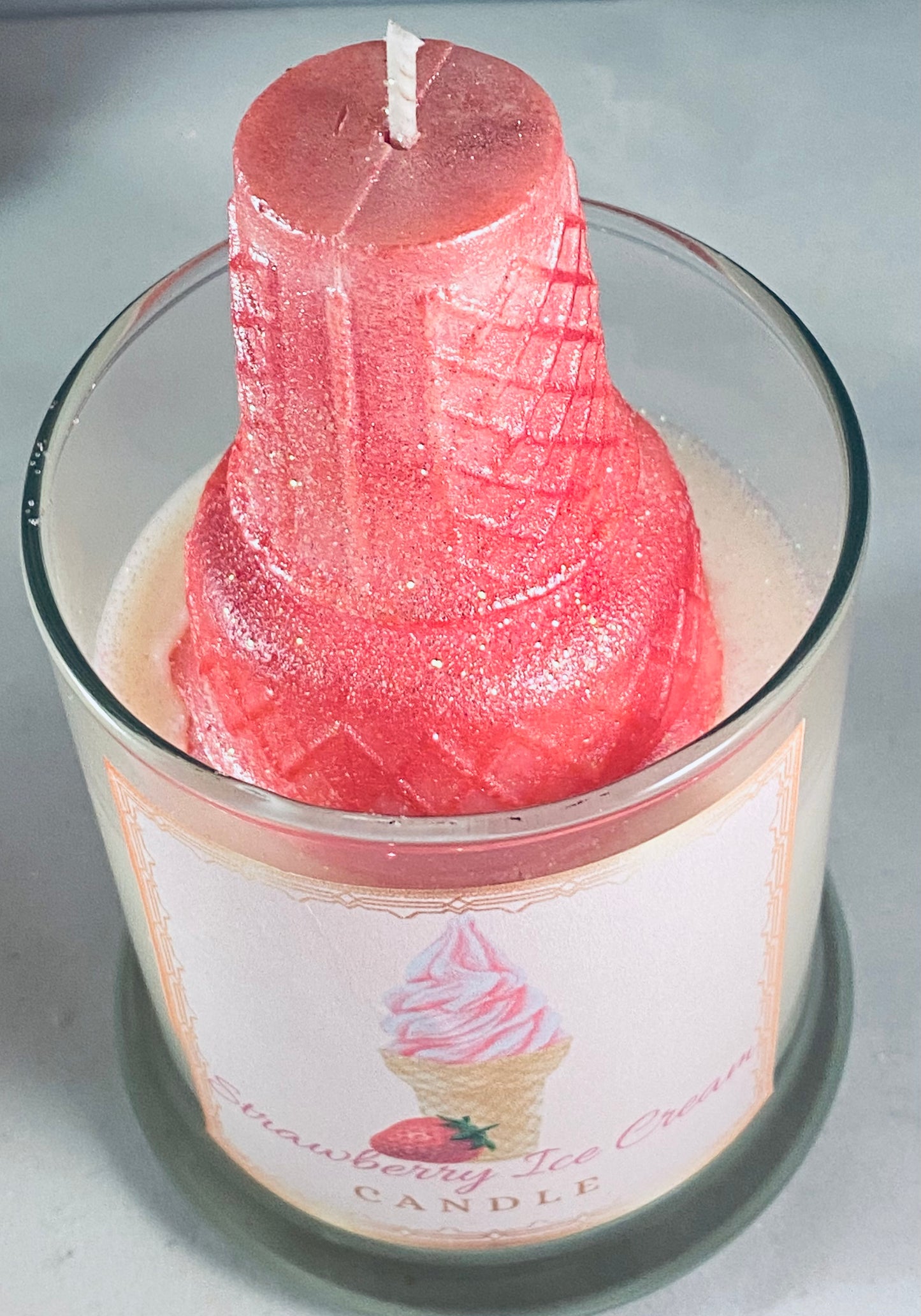 Strawberry Ice Cream Candle