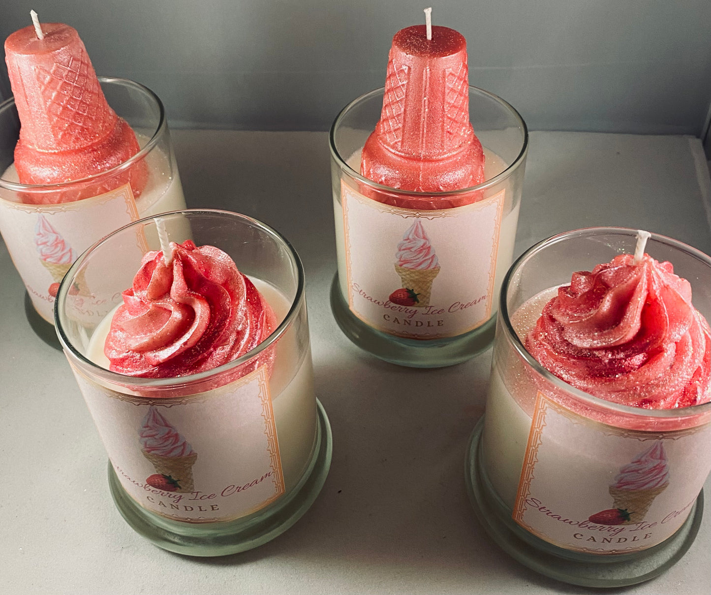 Strawberry Ice Cream Candle