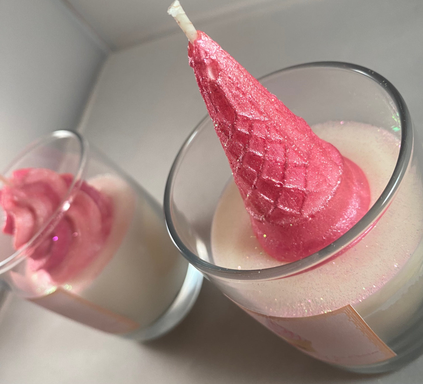 Mini Strawberry Ice Cream Candles