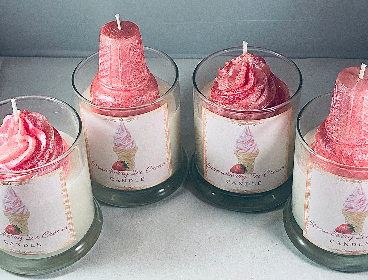 Strawberry Ice Cream Candle