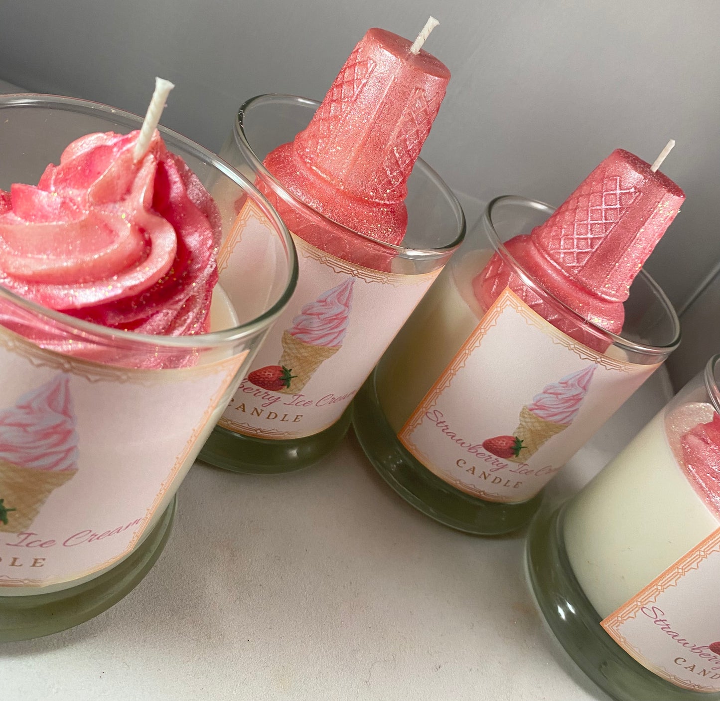 Strawberry Ice Cream Candle