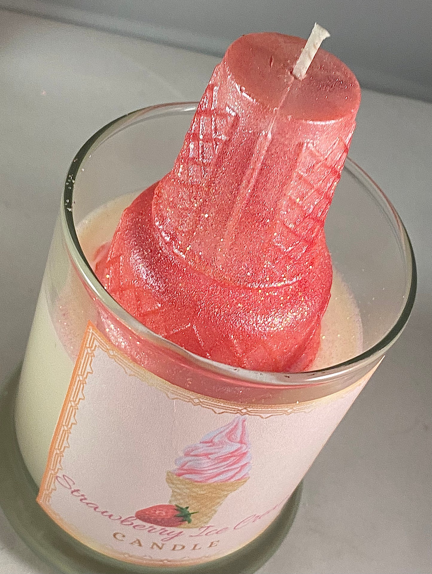 Strawberry Ice Cream Candle