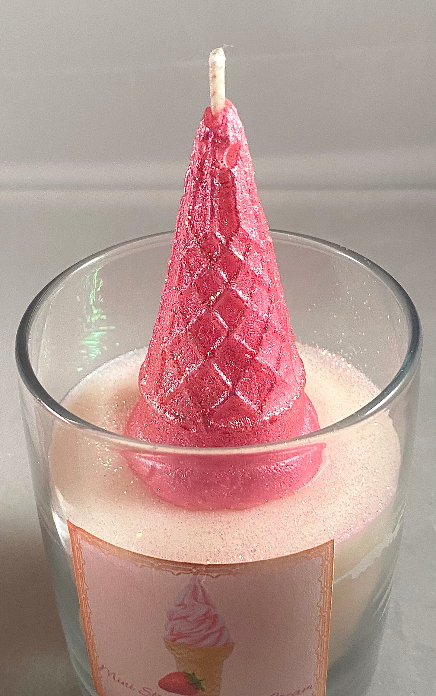 Mini Strawberry Ice Cream Candles