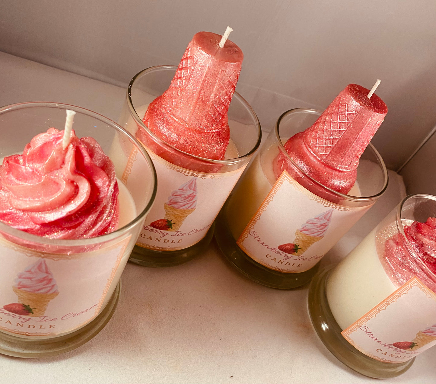 Strawberry Ice Cream Candle