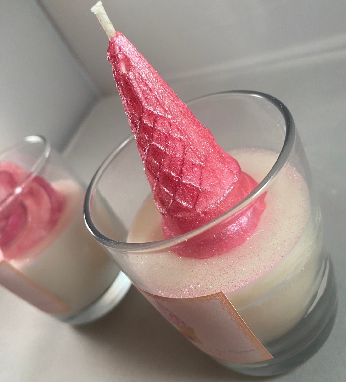 Mini Strawberry Ice Cream Candles