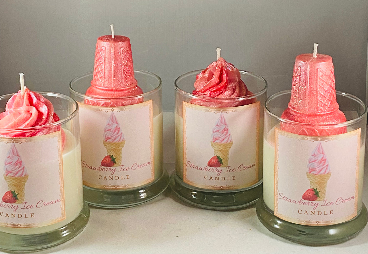 Strawberry Ice Cream Candle