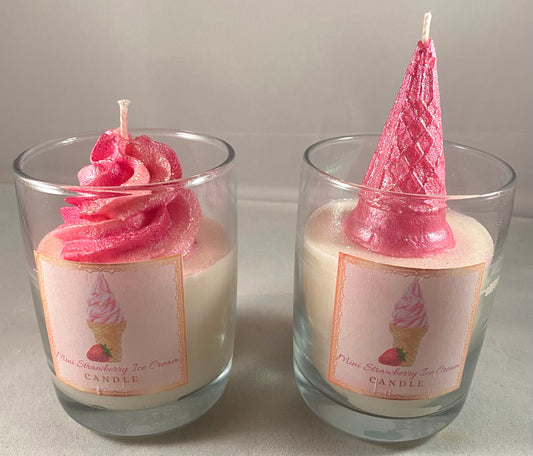 Mini Strawberry Ice Cream Candles