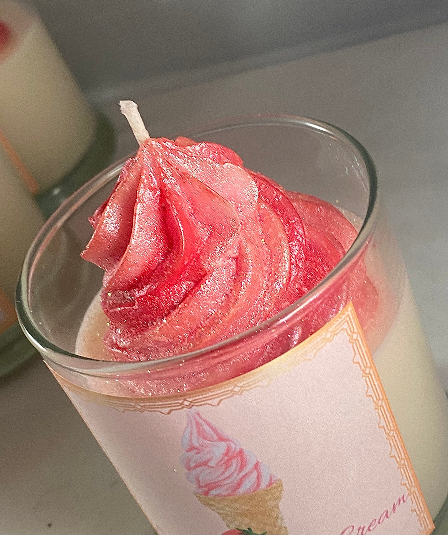 Strawberry Ice Cream Candle