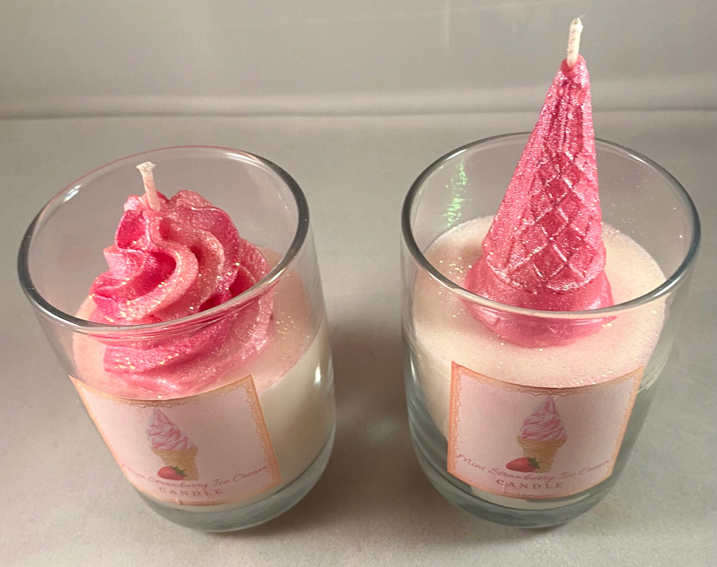 Mini Strawberry Ice Cream Candles