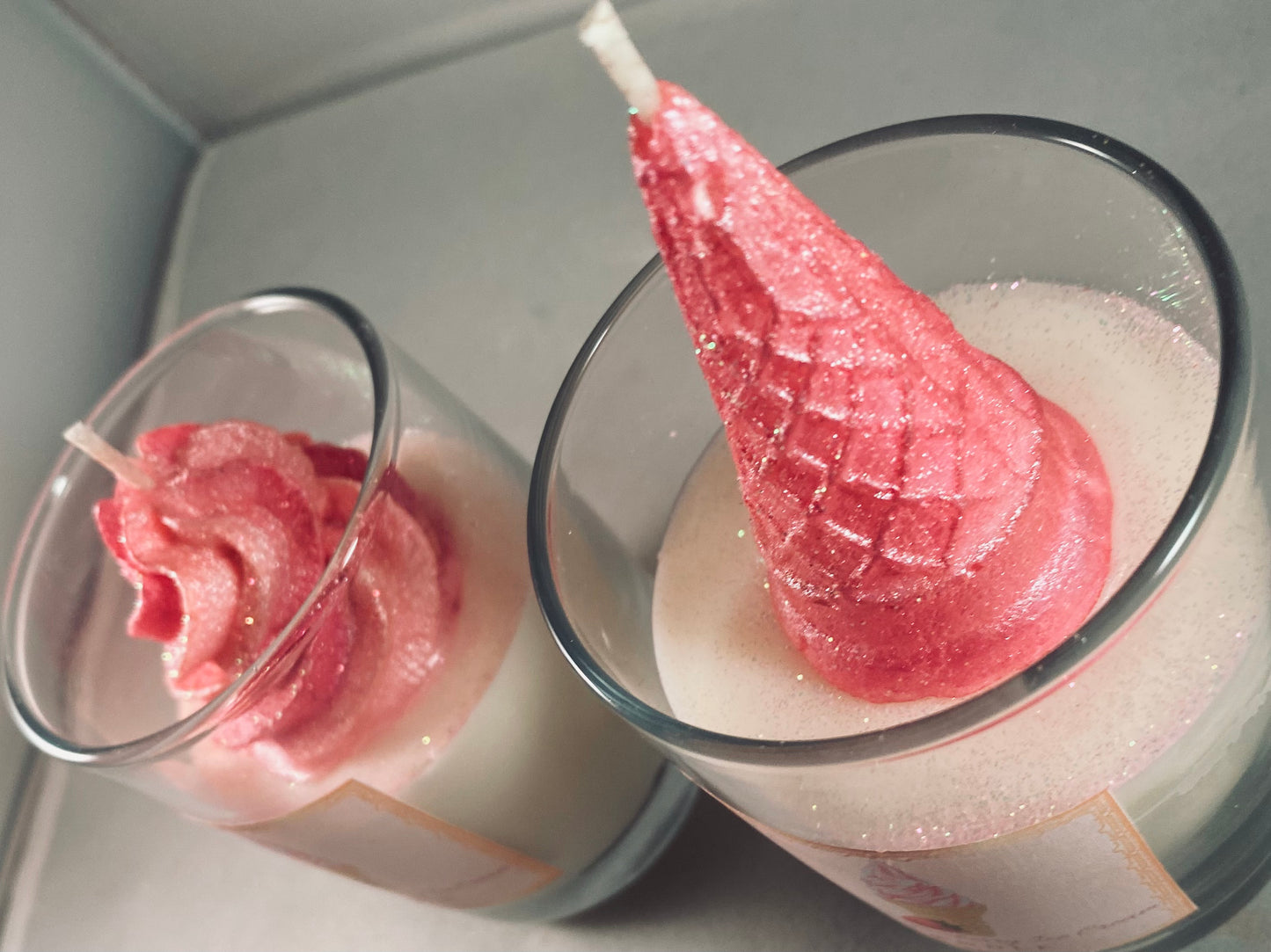 Mini Strawberry Ice Cream Candles