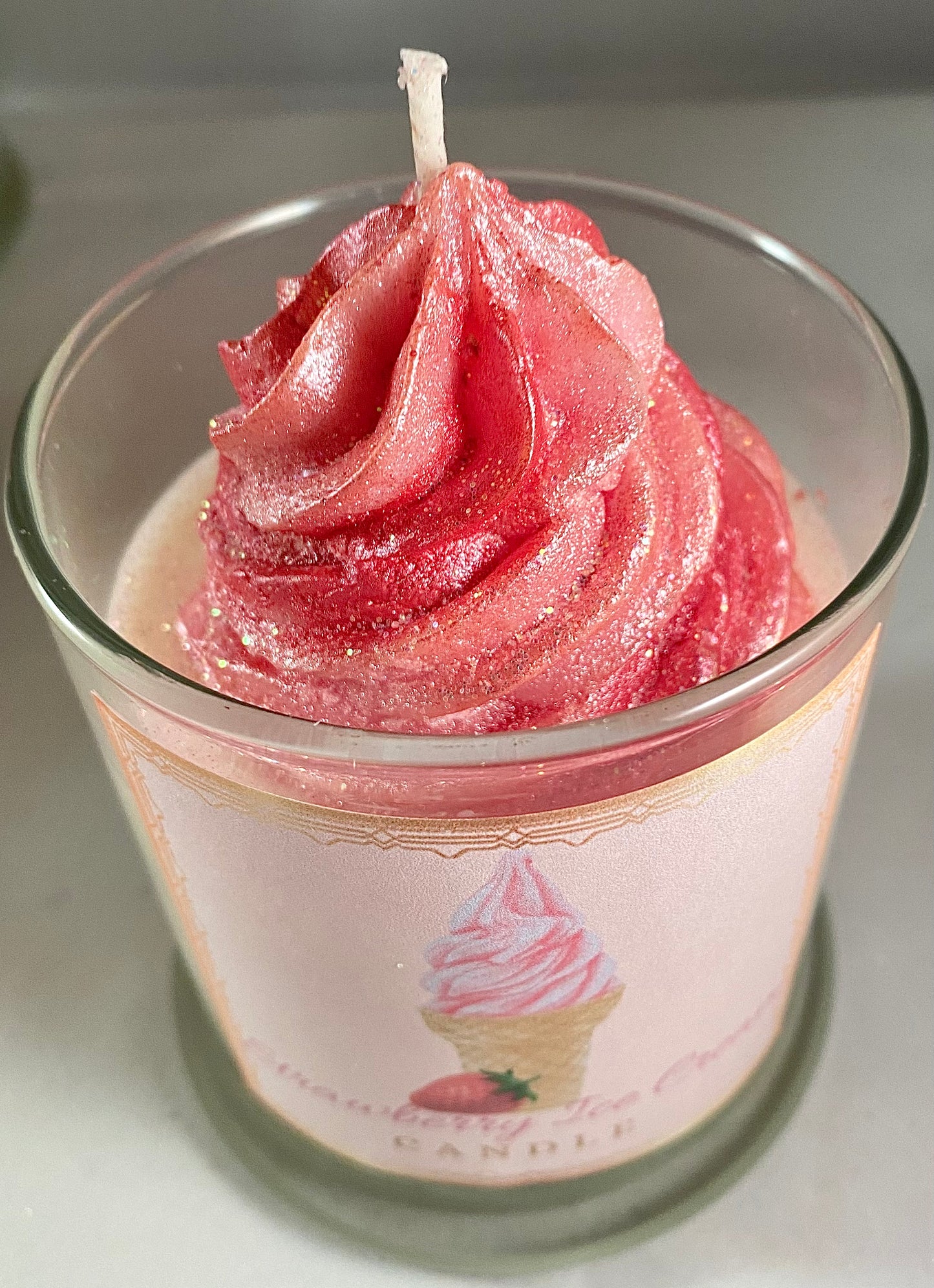 Strawberry Ice Cream Candle