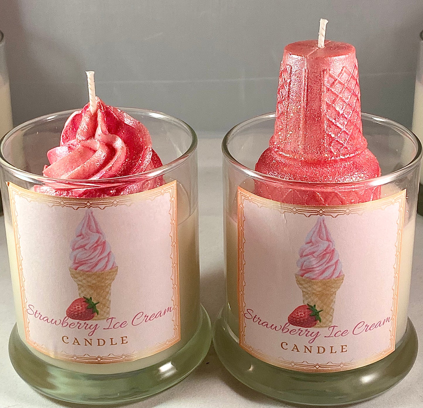 Strawberry Ice Cream Candle