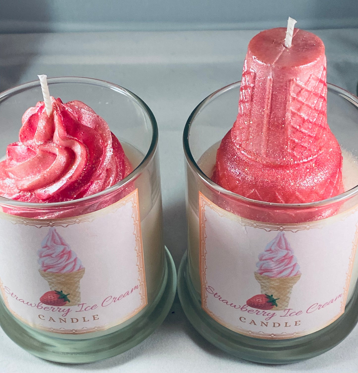 Strawberry Ice Cream Candle