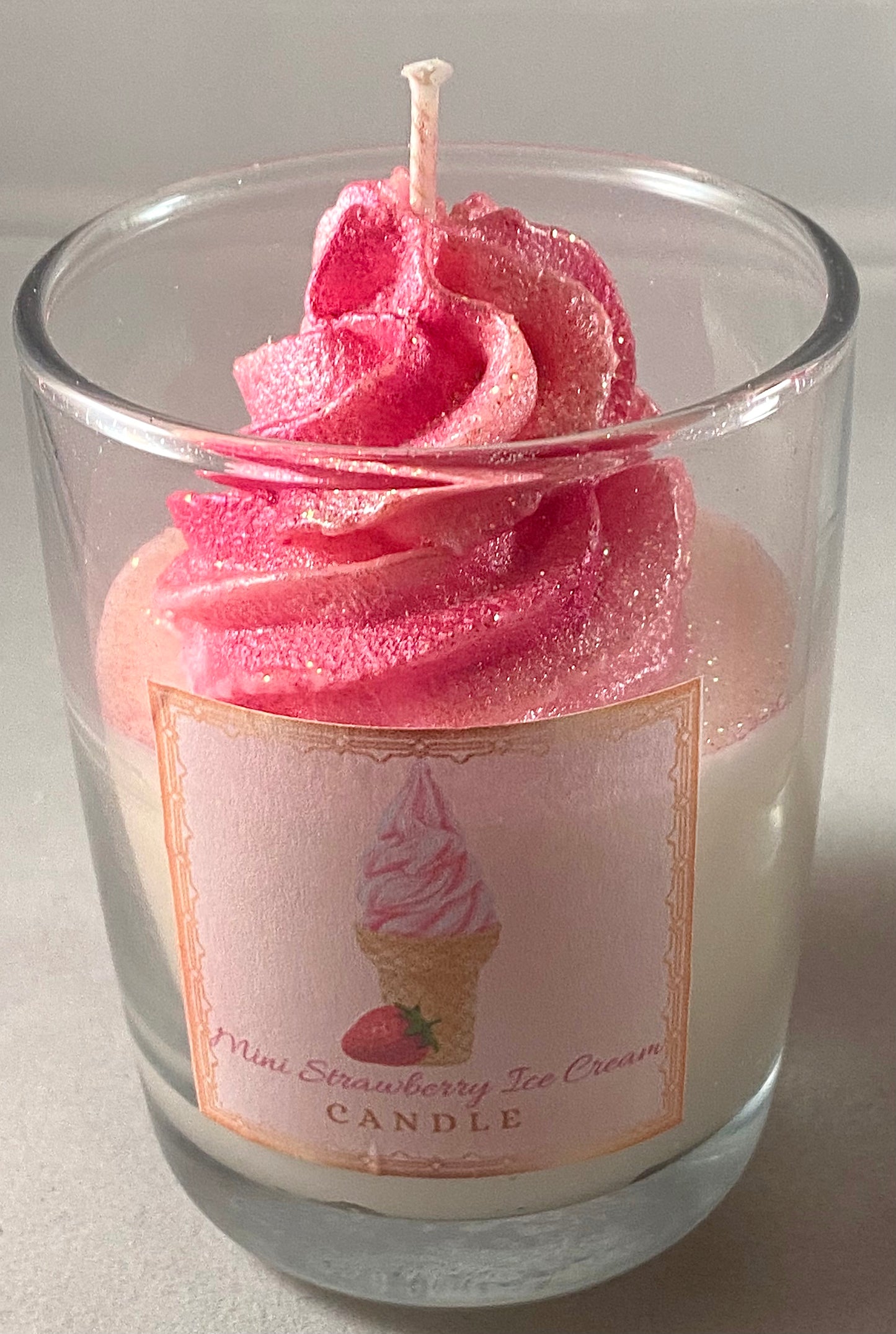 Mini Strawberry Ice Cream Candles