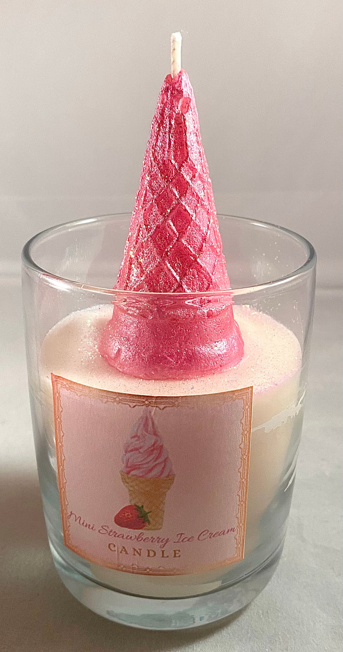 Mini Strawberry Ice Cream Candles