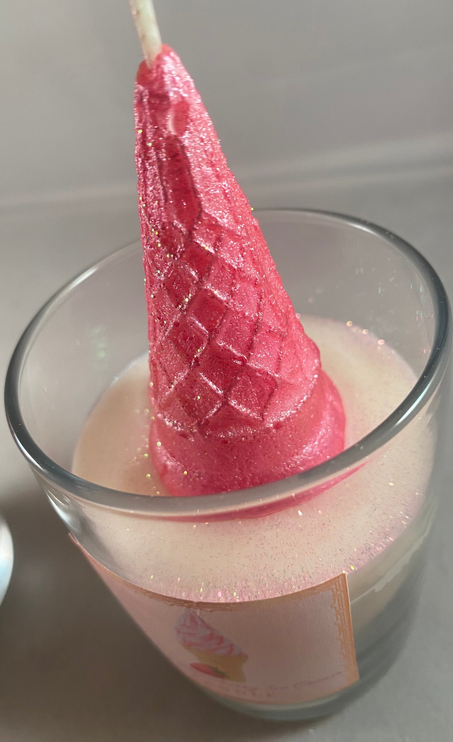 Mini Strawberry Ice Cream Candles