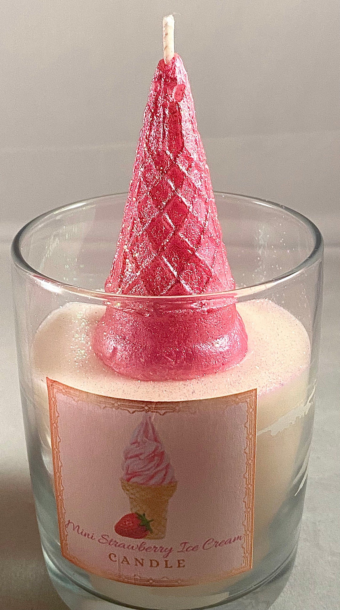 Mini Strawberry Ice Cream Candles