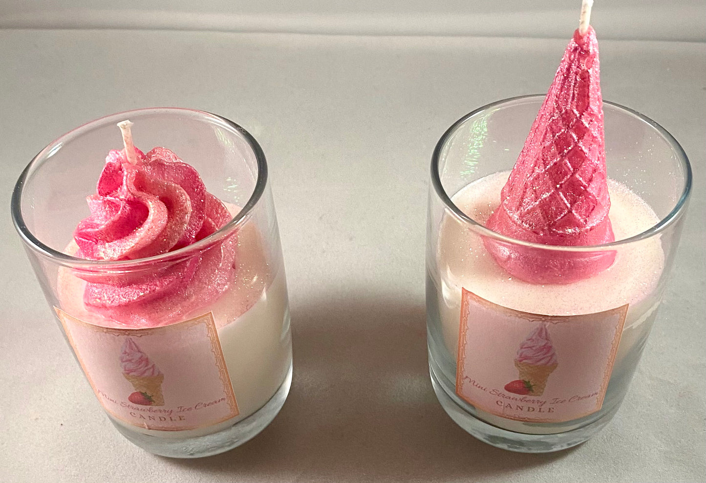 Mini Strawberry Ice Cream Candles