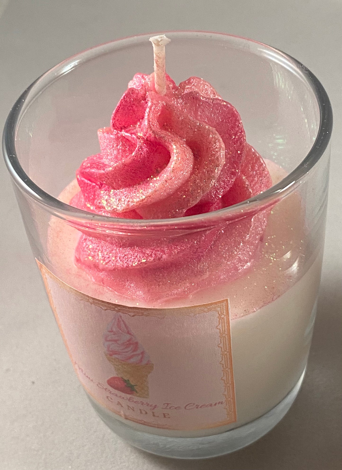 Mini Strawberry Ice Cream Candles